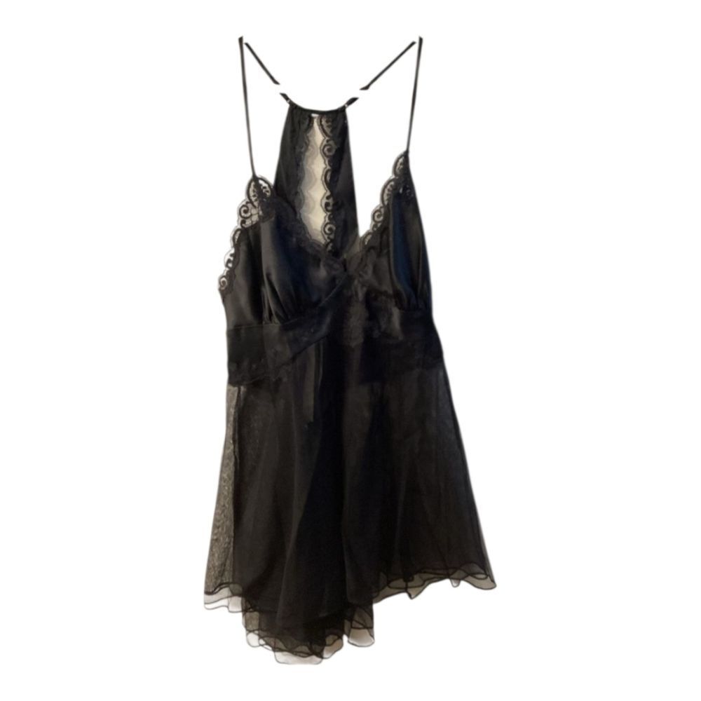 Victoria's Secret Black‎ Sheer Lace Chemise